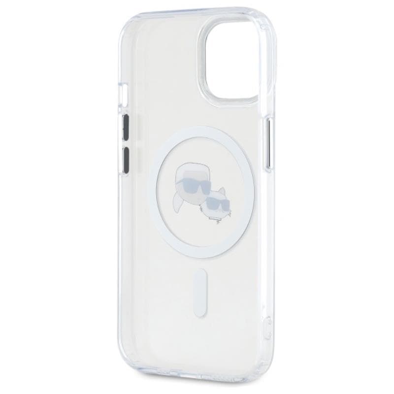 Karl Lagerfeld IML Metal Karl & Choupette Head MagSafe - Case for iPhone 15 (White) 7