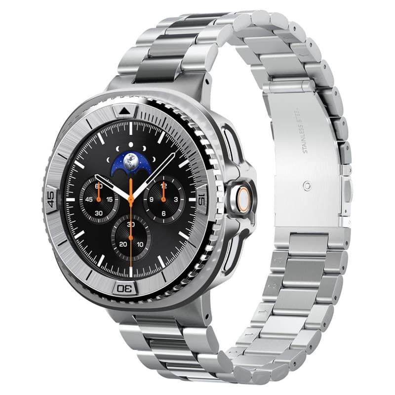Spigen Bezel Tune Pro Pilot - Case / Protective Ring for Samsung Galaxy Watch 8 Classic 46 mm (Silver) 4
