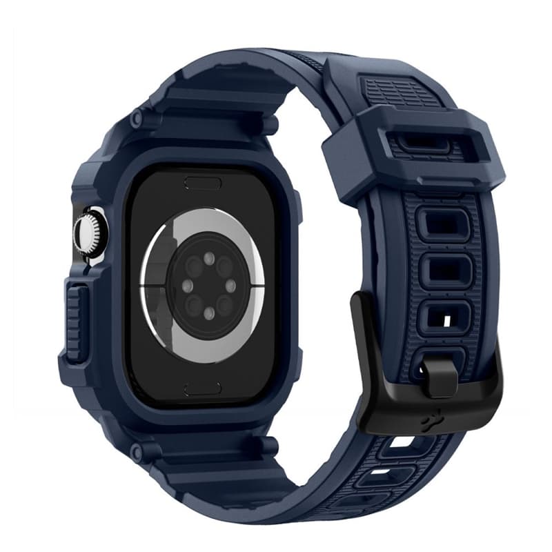 Spigen Rugged Armor Pro V2 – Strap with Case for Apple Watch 10/11 42mm (Navy Blue) 5