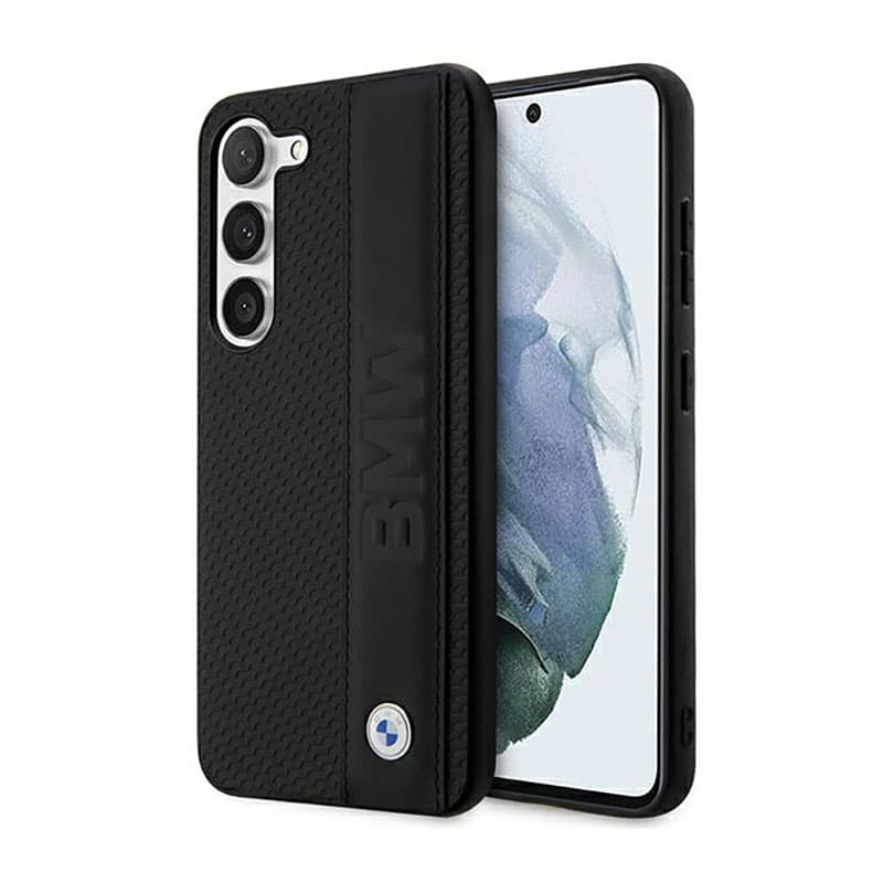 BMW Leather Textured & Stripe - Case for Samsung Galaxy S23 (Black)