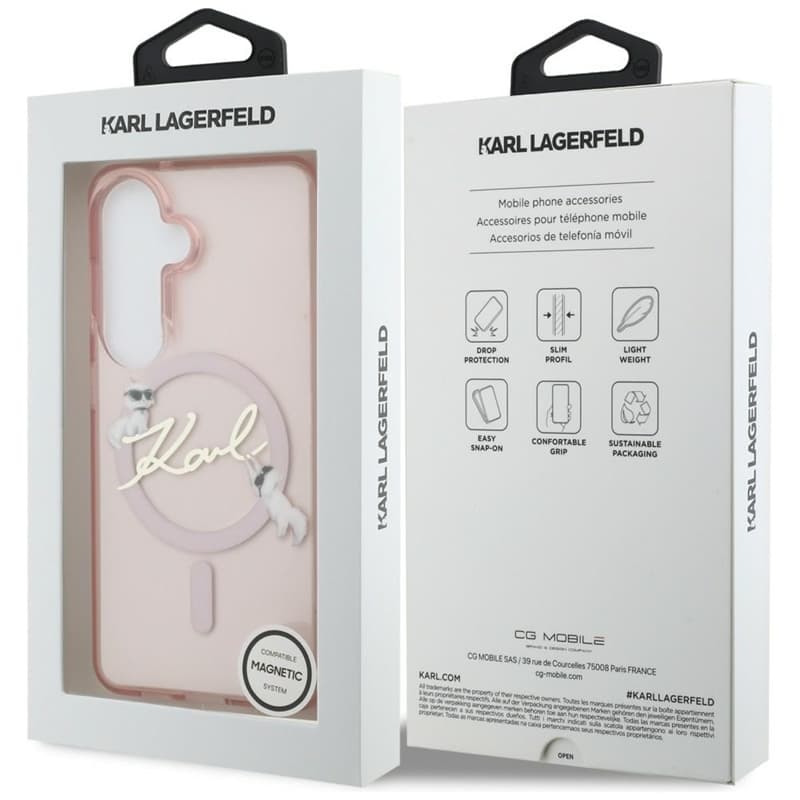 Karl Lagerfeld IML KC Script MagSafe - Samsung Galaxy S26 Case (Pink) 8