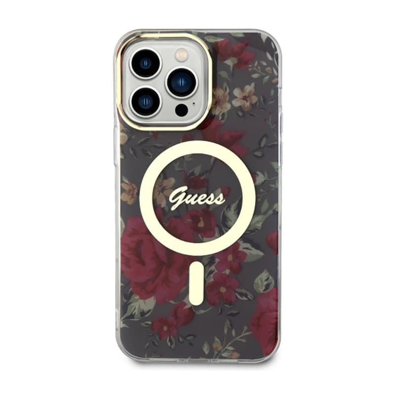 Guess Flower MagSafe - Case for iPhone 14 Pro Max (Green) 3