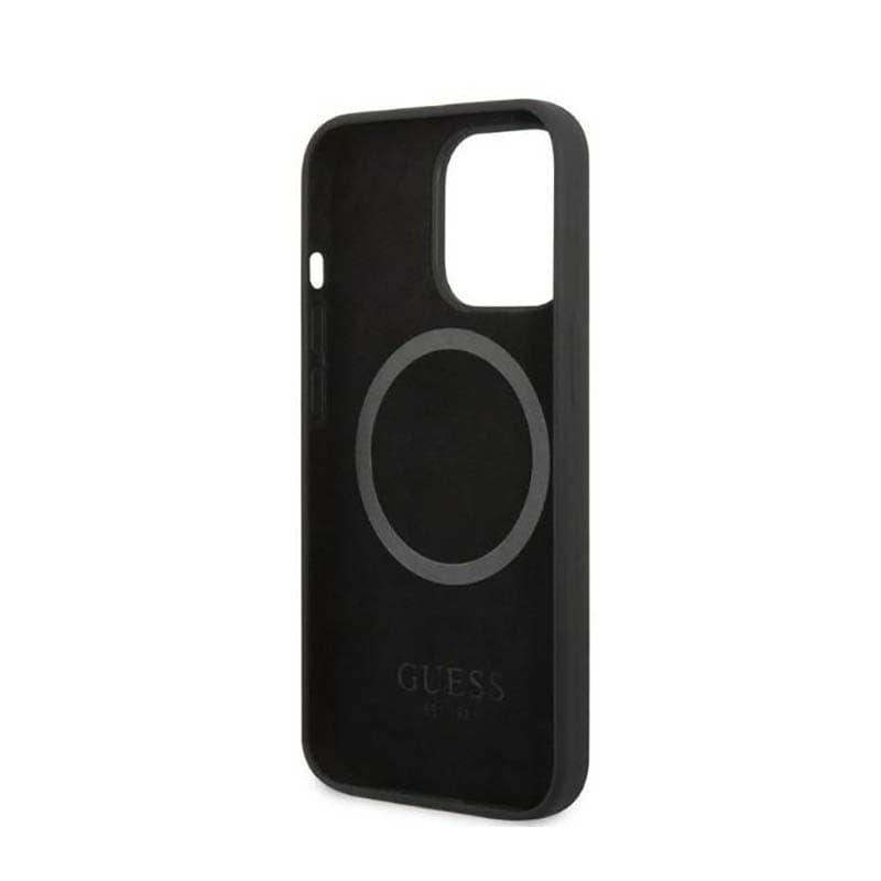 Guess Silicone Logo Plate MagSafe - Case for iPhone 13 Pro Max (Black) 7