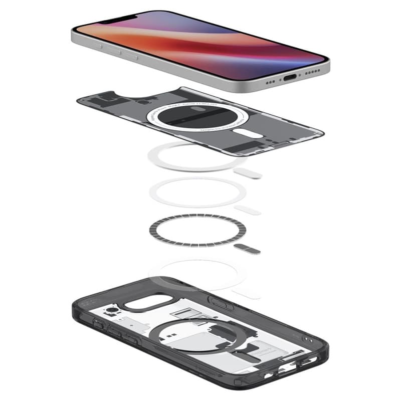 Spigen Ultra Hybrid Mag MagSafe - Case for iPhone 17e / 16e (Zero One Black) 8