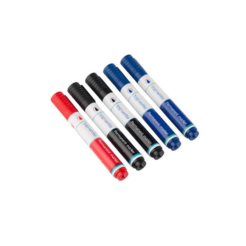 Topwrite - Set of permanent markers 5 pcs. (Black/Blue/Red) 1