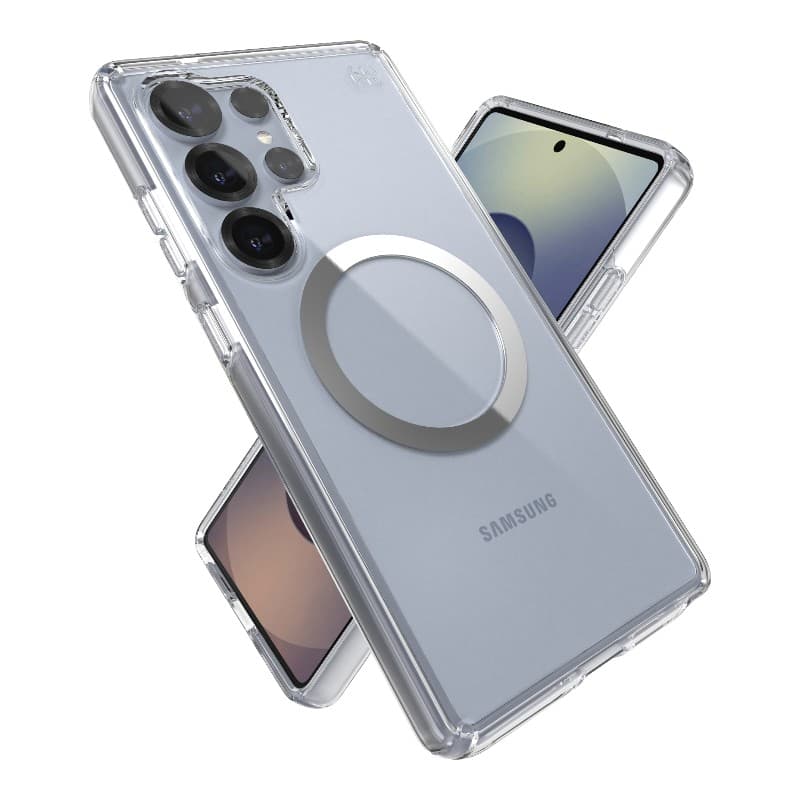 Speck Presidio Perfect-Clear Magnet - Samsung Galaxy S25 Ultra MagSafe Case (Clear / Chrome Finish / Serene Silver) 8