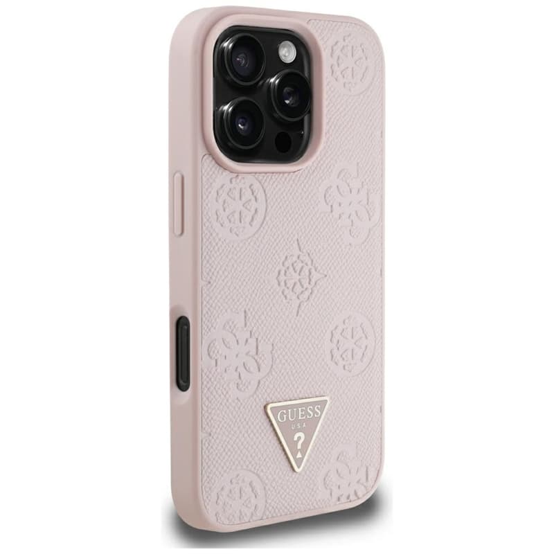 Guess Grained Hot Stamp Peony Triangle Logo MagSafe - Case for iPhone 16 Pro Max (pink) 4