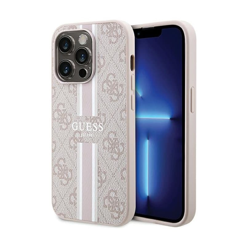 Guess 4G Printed Stripes MagSafe - iPhone 15 Pro Case (pink) 1