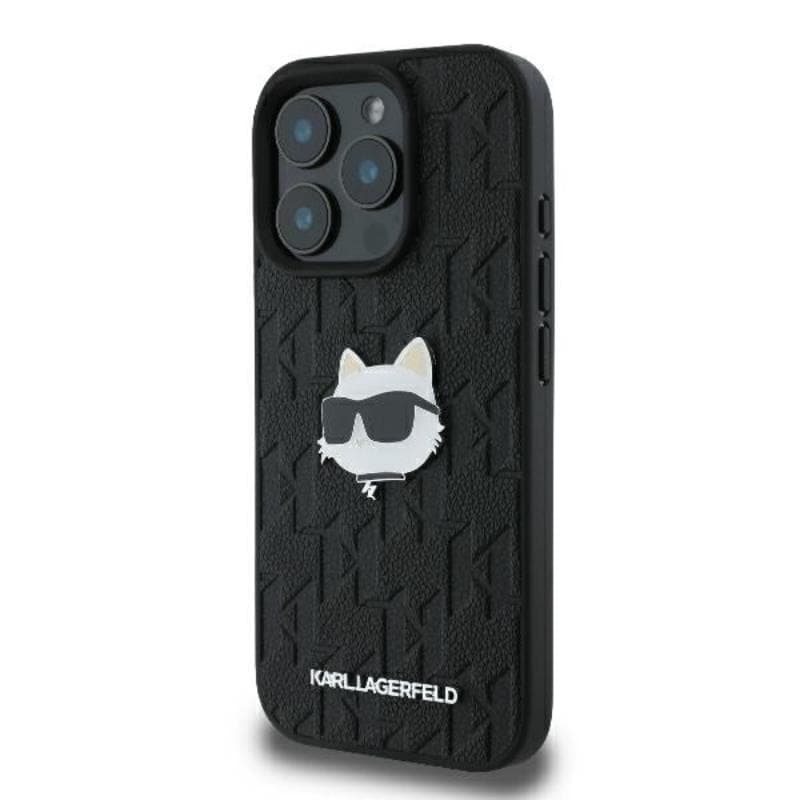 Karl Lagerfeld Monogram Choupette Head Pin - Case for iPhone 16 Pro Max (black) 2