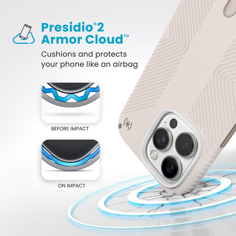 Speck Presidio2 Grip ClickLock & MagSafe - iPhone 16 Pro Max Case (Bleached Bone / Heirloom Gold / Hazel Brown) 4