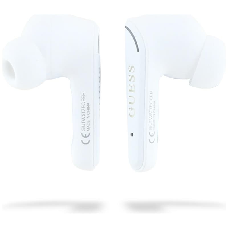 Guess Flat Classic Logo Electroplated - TWS Earbuds + Charging Case (white) 5