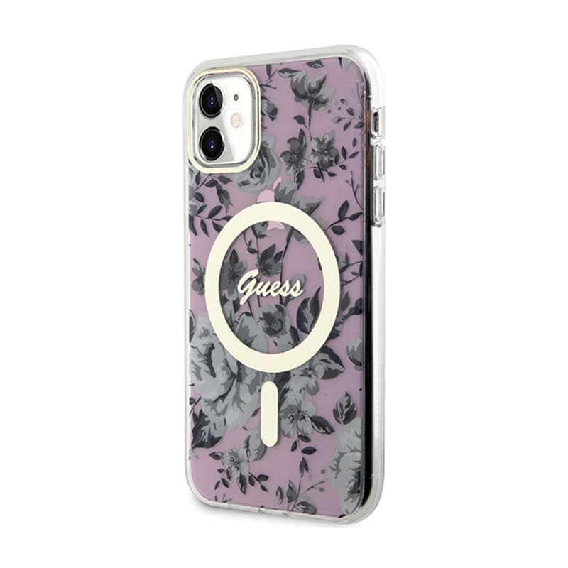 Guess Flower MagSafe - Case for iPhone 11 (Pink) 2