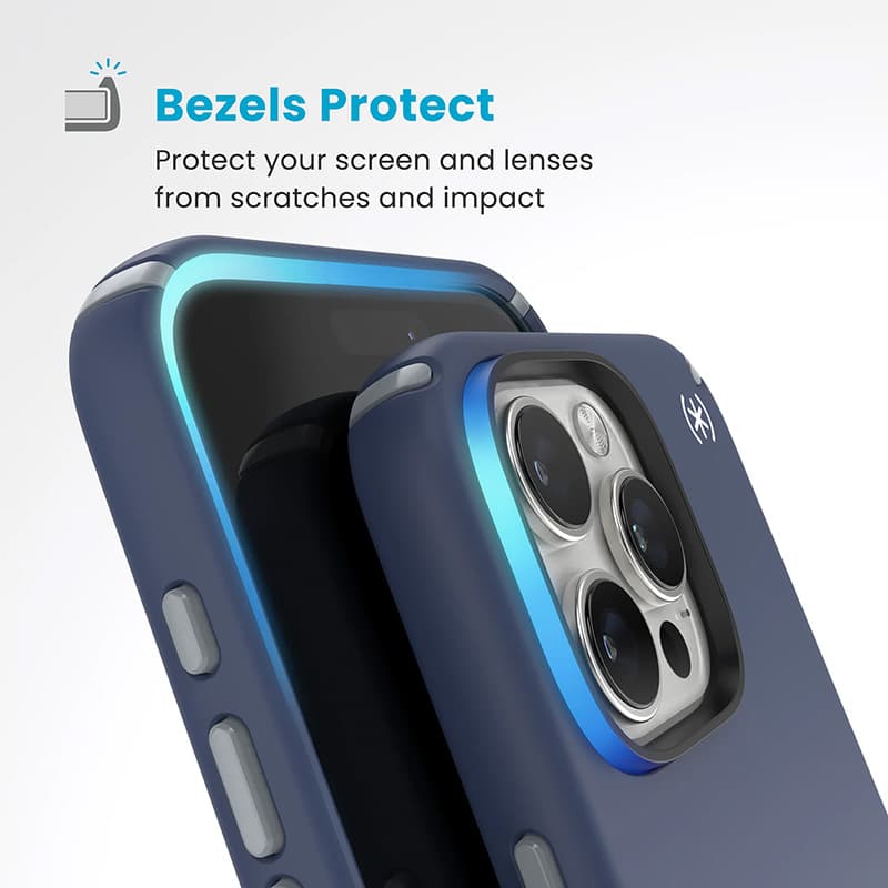Speck Presidio2 Pro ClickLock & MagSafe - iPhone 16 Pro Max Case (Coastal Blue / Dust Gray / White) 6