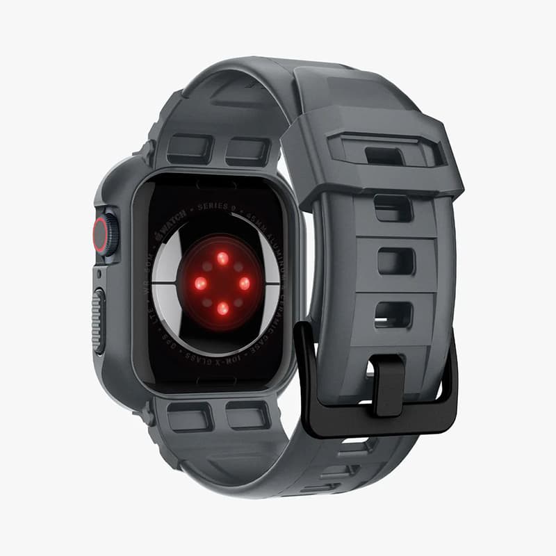 Spigen Rugged Armor Pro - Strap with case for Apple Watch 4/5/6/7/8/9/SE 44/45 mm (Dark Grey) 5