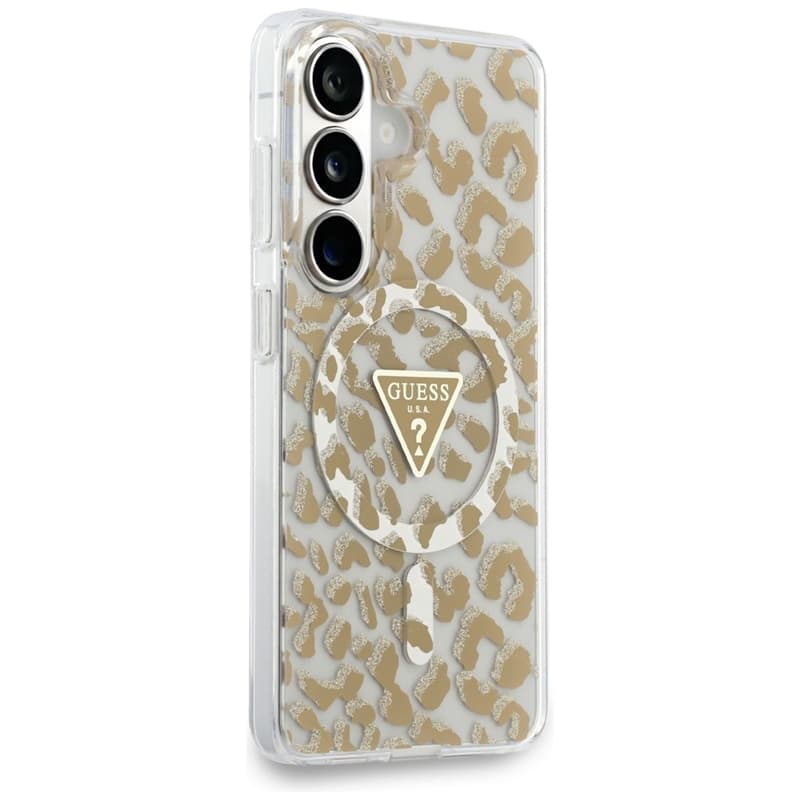 Guess IML Leopard Print Triangle MagSafe - Samsung Galaxy S26 Case (Brown) 4