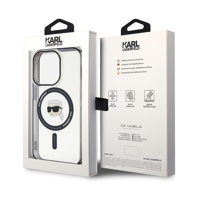 Karl Lagerfeld IML Karl Head MagSafe - iPhone 15 Pro Max Case (Transparent) 8