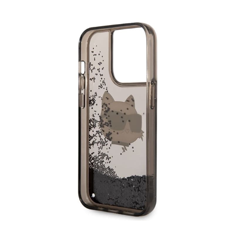 Karl Lagerfeld Liquid Glitter NFT Choupette Head - Case for iPhone 14 Pro Max (Black) 7