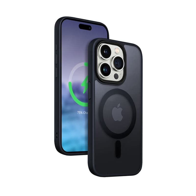 Crong Hybrid Frost MAG Cover - iPhone 15 Pro Max MagSafe Case (Navy Blue) 2