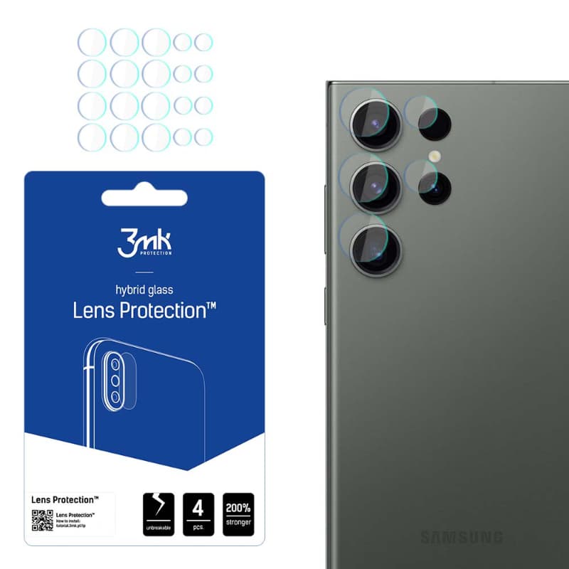 3mk Lens Protection - Camera Lens Glass for Samsung Galaxy S23 Ultra (4 sets)