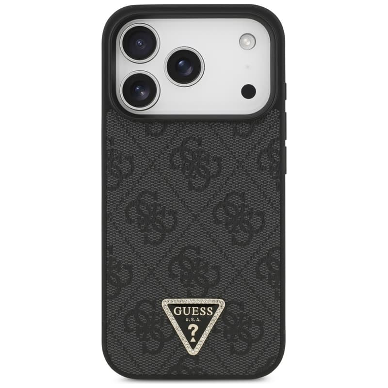 Guess Leather 4G Triangle Strass MagSafe - Case iPhone 17 Pro (Black) 3