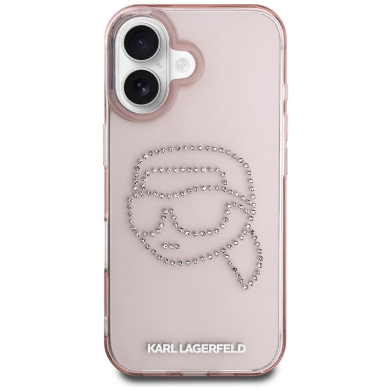 Karl Lagerfeld IML Rhinestones Karl Head - Case for iPhone 16 (pink) 3