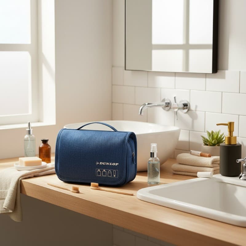 Dunlop – Travel Toiletry Bag with Hanging Hook 25x20x10 cm (Navy Blue) 4