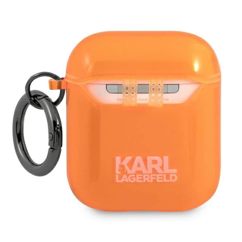 Karl Lagerfeld Choupette Head - Case for Airpods (fluo orange) 2