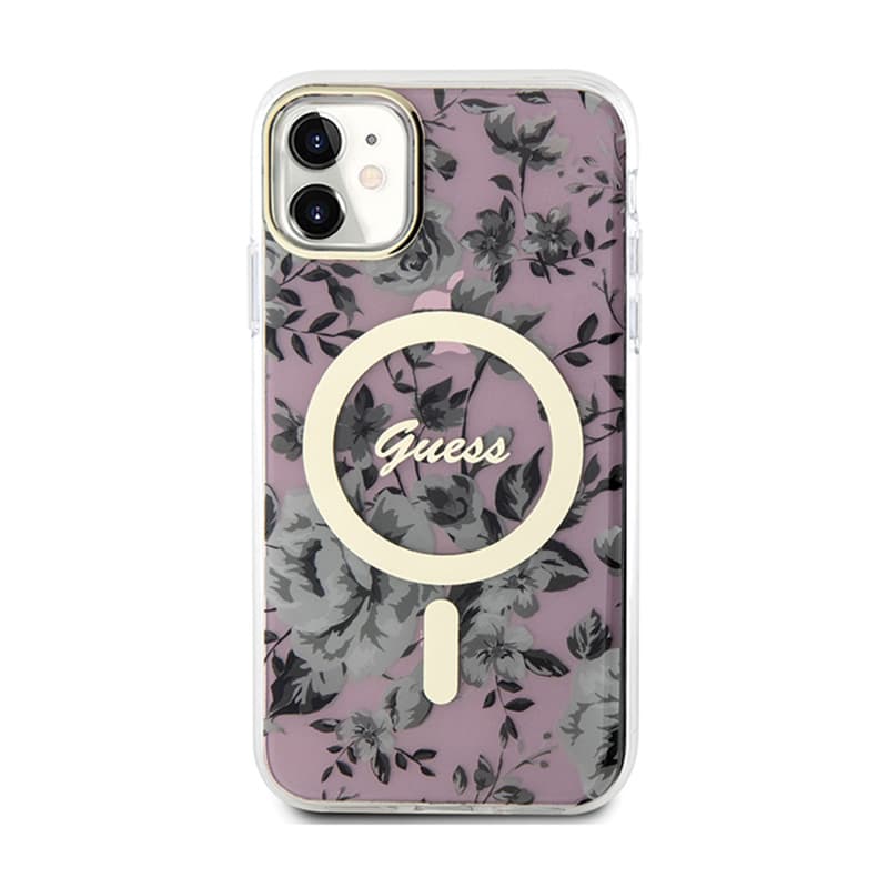 Guess Flower MagSafe - Case for iPhone 11 (Pink) 3