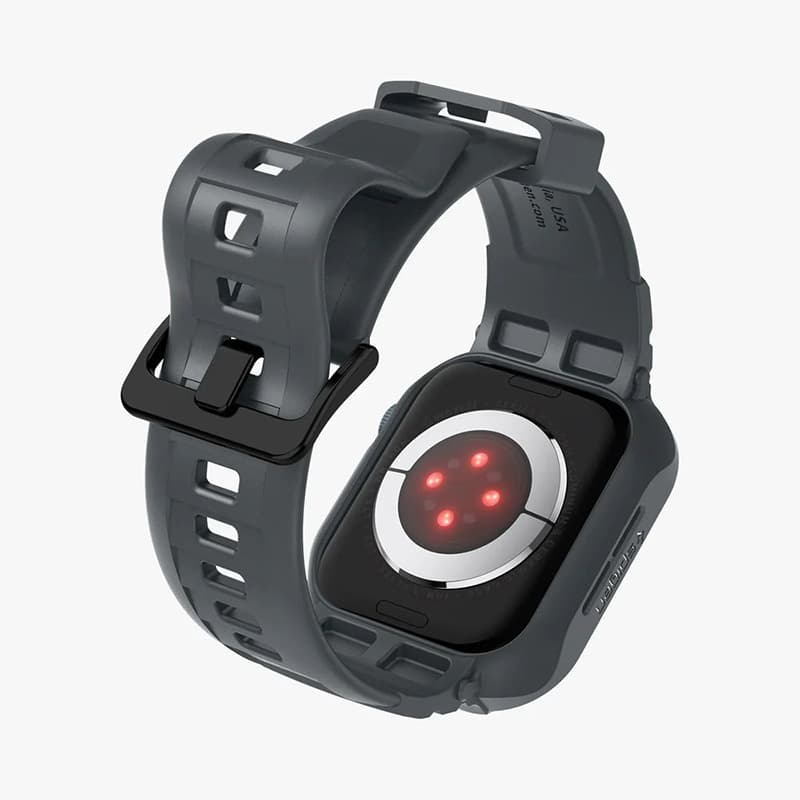 Spigen Rugged Armor Pro - Strap with case for Apple Watch 4/5/6/7/8/9/SE 44/45 mm (Dark Grey) 6