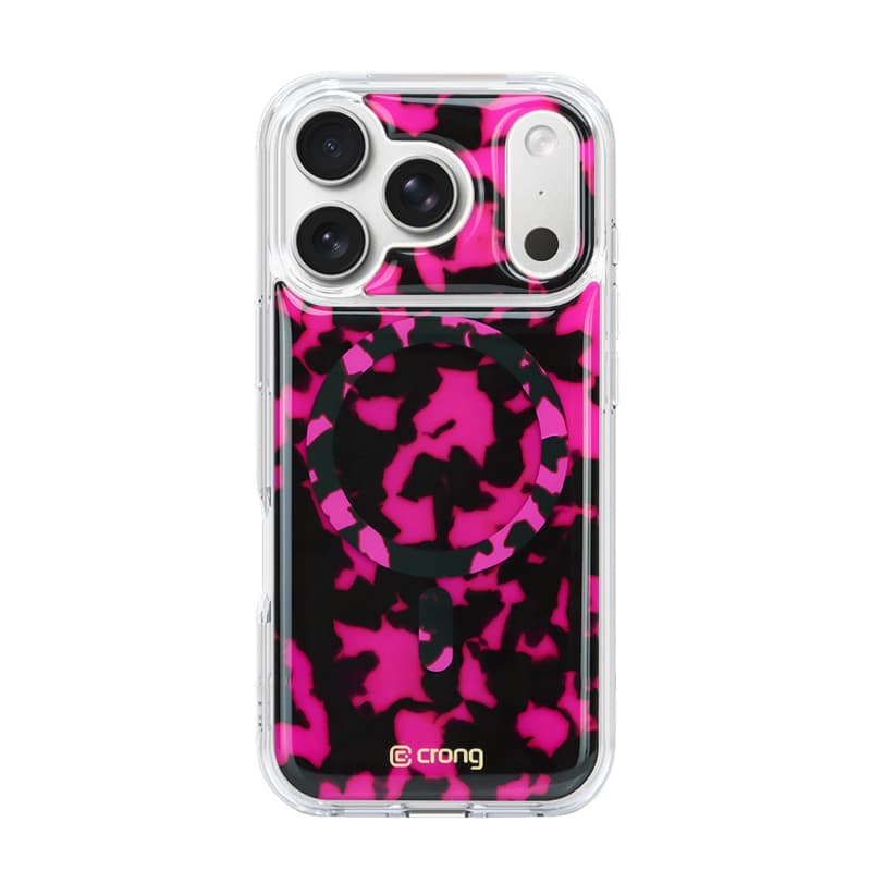 Crong Deluxe MAG Cover - iPhone 17 Pro Max MagSafe Case (Pink Tortoise)