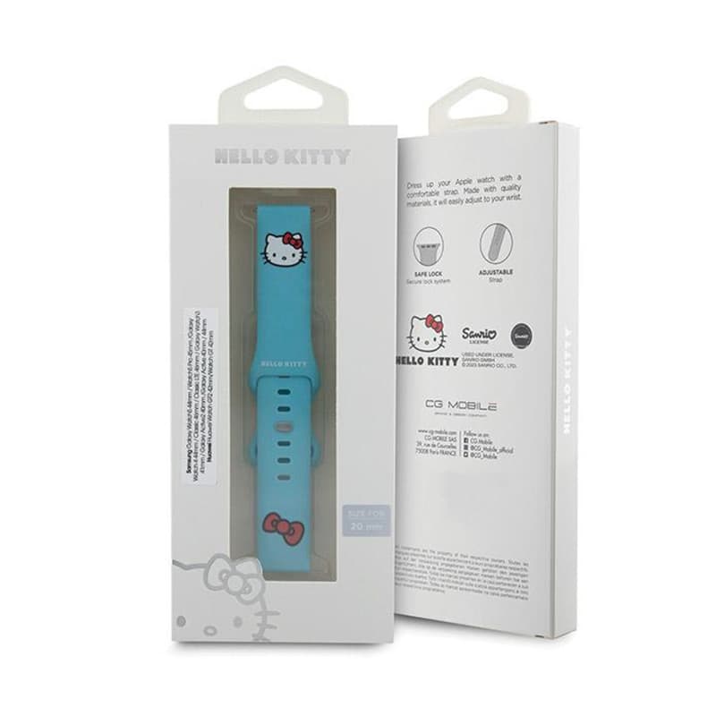 Hello Kitty Silicone Kitty Head - Universal strap for smartwatch 20 mm (blue) 4