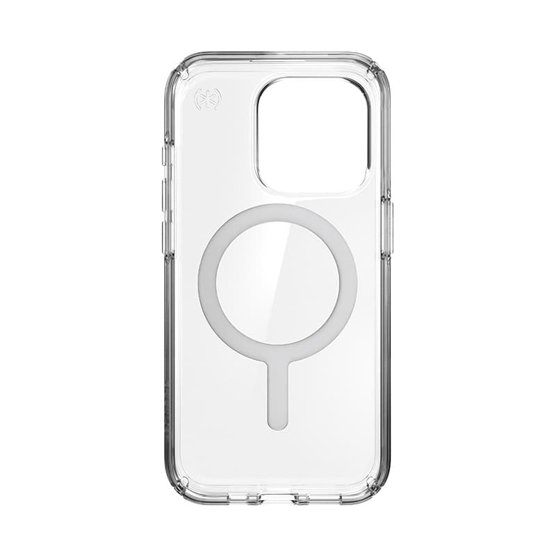 Speck Presidio Perfect-Clear MagSafe - iPhone 15 Pro Case (Clear / Chrome Finish / Serene Silver) 5