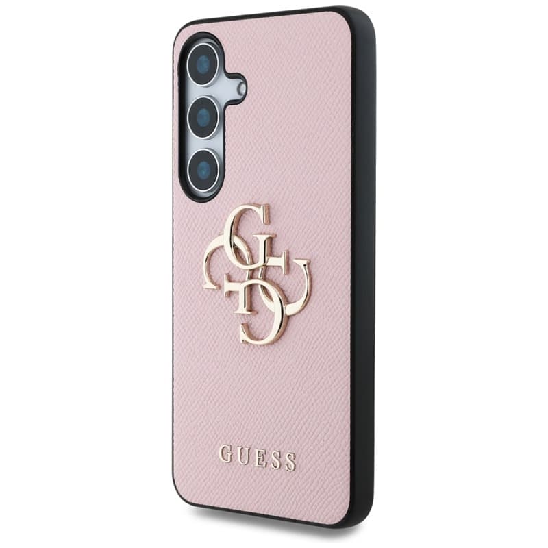 Guess Grained Big 4G Logo Small Classic Logo - Case for Samsung Galaxy S25+ (pink) 2