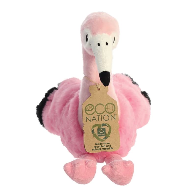 Eco Nation – Plush Toy / Cuddly Sitting Flamingo 27 cm Eco-Friendly 2