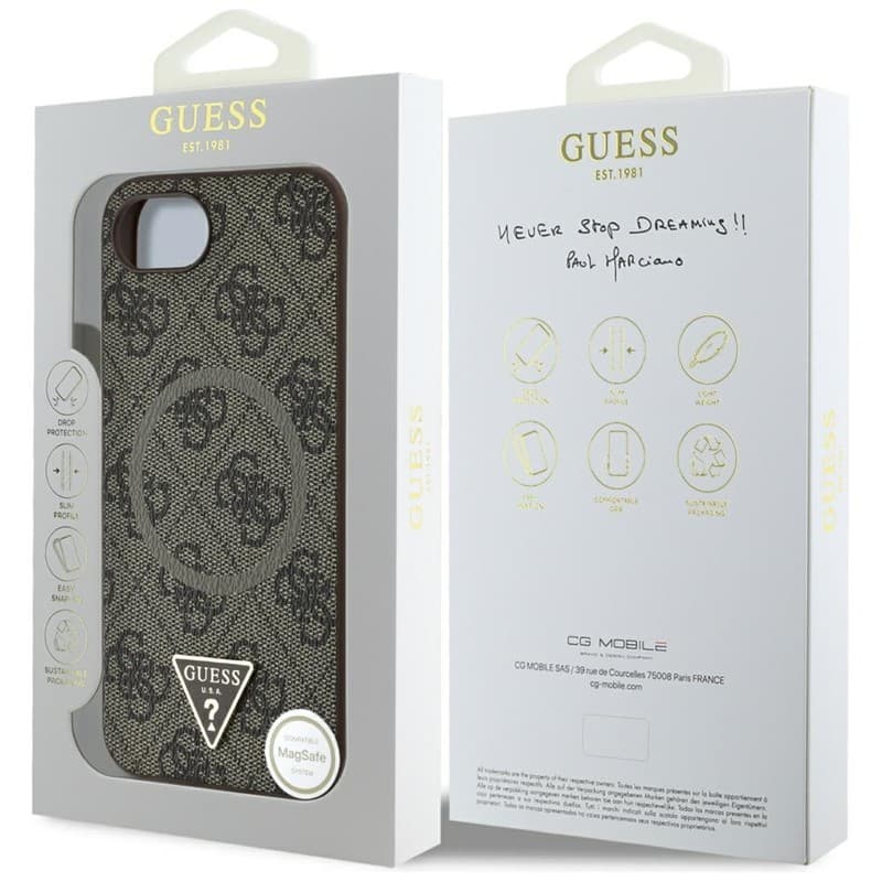 Guess 4G Ring Triangle Logo MagSafe - Case for iPhone 16e (brown) 8