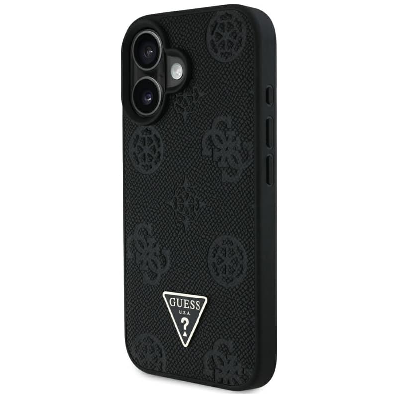 Guess Grained Hot Stamp Peony Triangle Logo MagSafe - Case for iPhone 16 (black) 2
