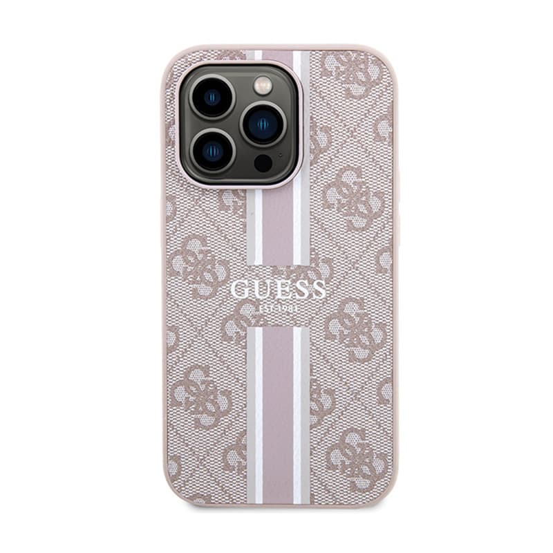 Guess 4G Printed Stripes MagSafe - iPhone 15 Pro Case (pink) 3
