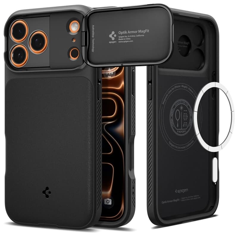 Spigen Optik Armor Mag MagSafe - Case for iPhone 17 Pro (Black) 1