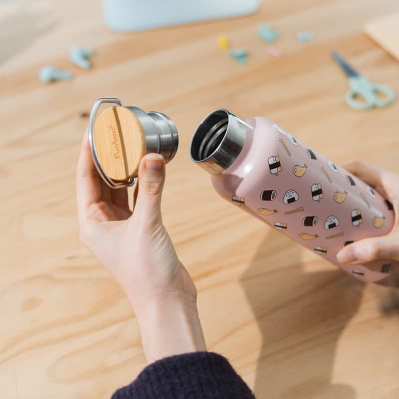 Pusheen - Stainless steel thermal bottle with handle from the Sushi Roll collection 500 ml 6
