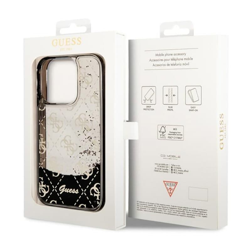 Guess Liquid Glitter Transculent 4G - Case for iPhone 14 Pro (Black) 8