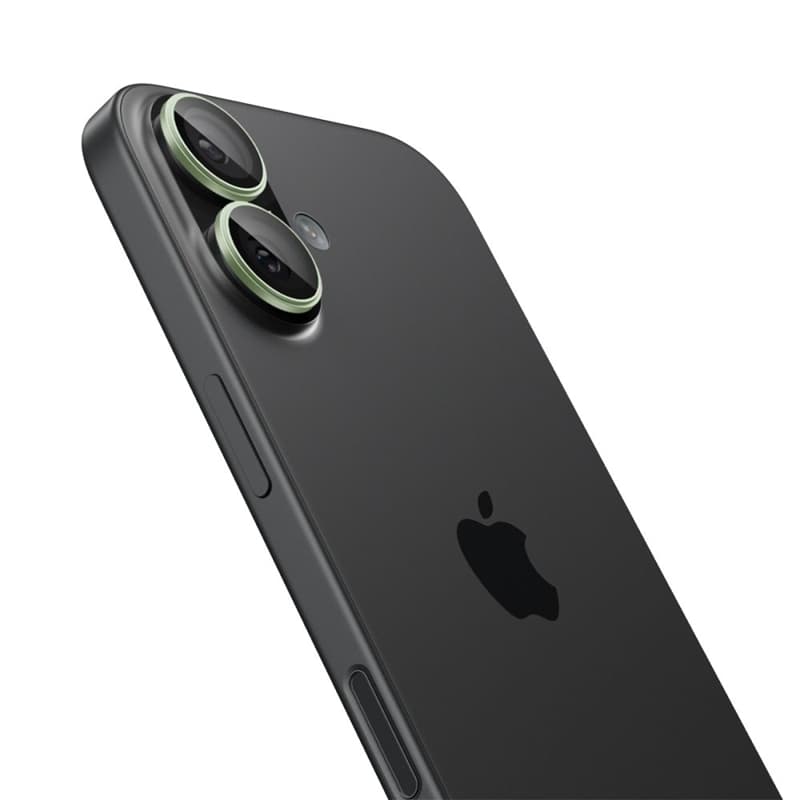 Spigen Optik Pro GLAS.TR EZ Fit Camera Protector 2-Pack - Glass Lens Protector for iPhone 16 / 16 Plus / 17 (2 pcs) (Green) 3