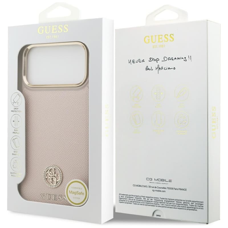 Guess Grained Strass Logo MagSafe - Case iPhone 17 Pro Max (pink) 8