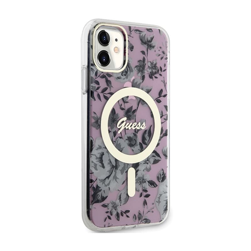Guess Flower MagSafe - Case for iPhone 11 (Pink) 4