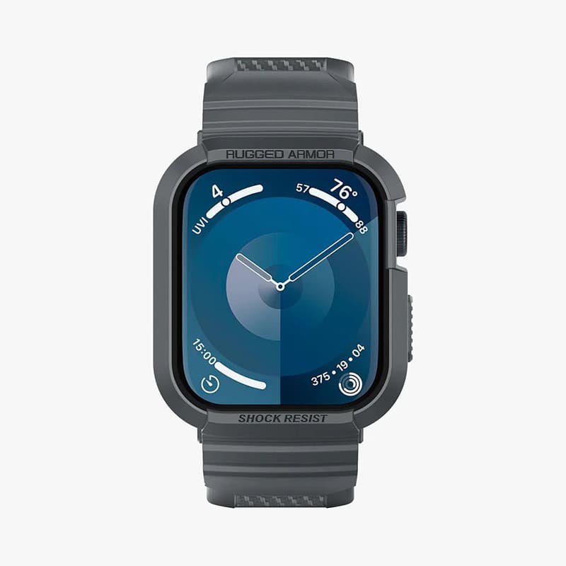 Spigen Rugged Armor Pro - Strap with case for Apple Watch 4/5/6/7/8/9/SE 44/45 mm (Dark Grey) 7