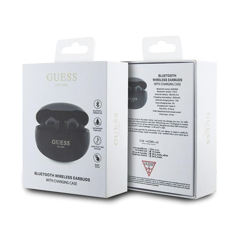 Guess True Wireless Classic EST BT5.3 - TWS headphones + charging case (black) 4