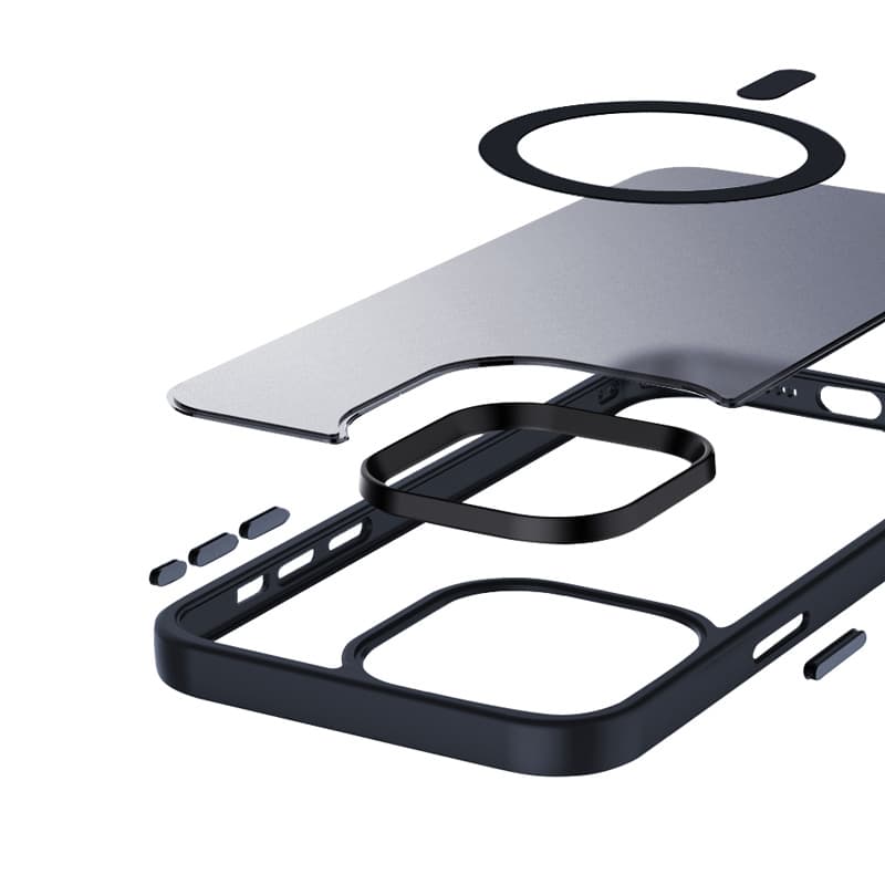 Crong Hybrid Frost MAG Cover - iPhone 15 Pro Max MagSafe Case (Navy Blue) 4