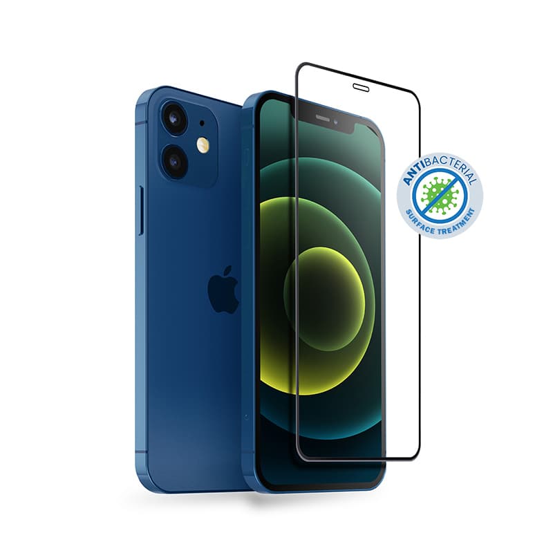 Crong Anti-Bacterial 3D Armor Glass – 9H tempered glass for the entire iPhone 12 Mini screen + installation frame