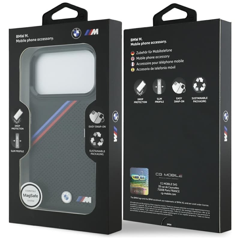 BMW M Tricolor Metal Logo MagSafe - iPhone 17 Pro Case (Black) 8