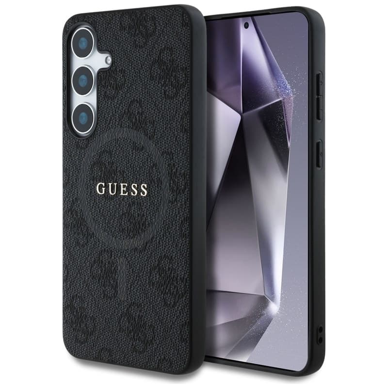 Guess Leather 4G Colored Ring Classic Logo MagSafe - Case for Samsung Galaxy S25 (black)