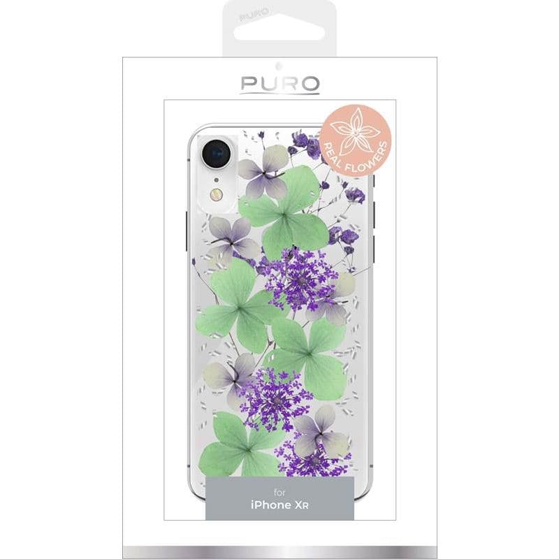 PURO Glam Hippie Chic Cover - Case for iPhone XR (real green flower petals) 2